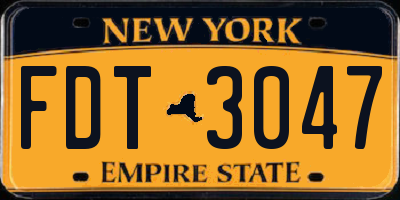 NY license plate FDT3047