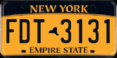 NY license plate FDT3131