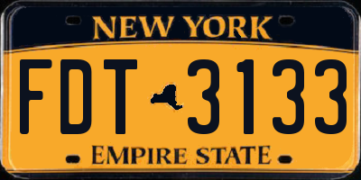 NY license plate FDT3133