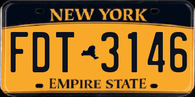 NY license plate FDT3146