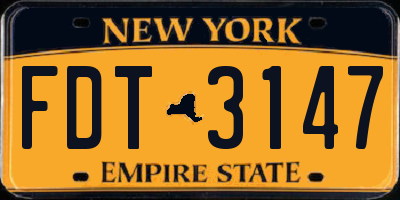NY license plate FDT3147