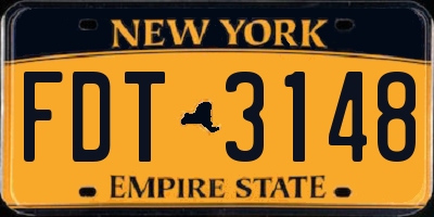NY license plate FDT3148
