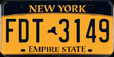 NY license plate FDT3149