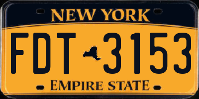 NY license plate FDT3153