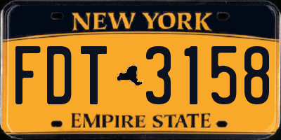 NY license plate FDT3158