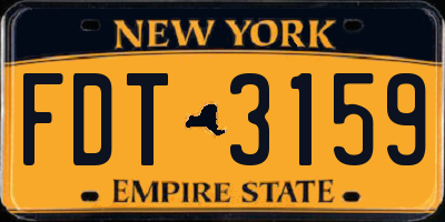 NY license plate FDT3159