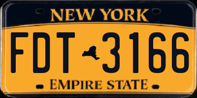 NY license plate FDT3166