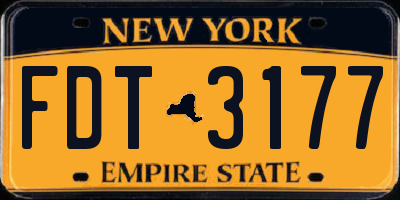 NY license plate FDT3177
