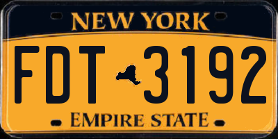 NY license plate FDT3192