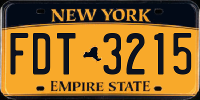 NY license plate FDT3215