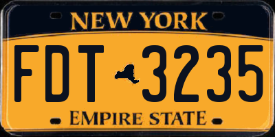 NY license plate FDT3235