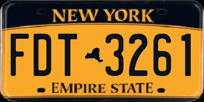 NY license plate FDT3261