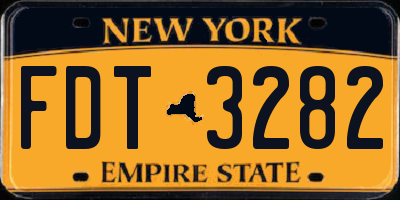 NY license plate FDT3282