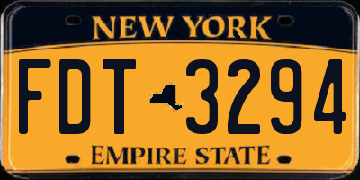 NY license plate FDT3294