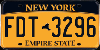 NY license plate FDT3296