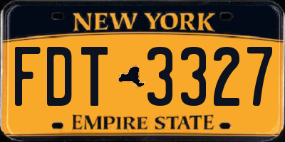 NY license plate FDT3327