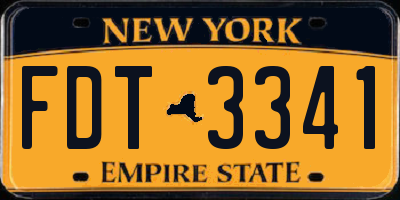 NY license plate FDT3341