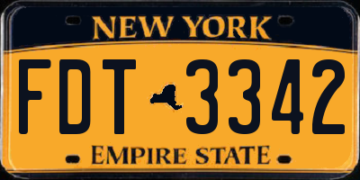 NY license plate FDT3342