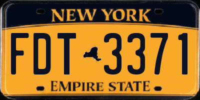 NY license plate FDT3371