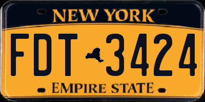 NY license plate FDT3424