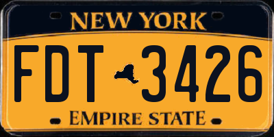 NY license plate FDT3426