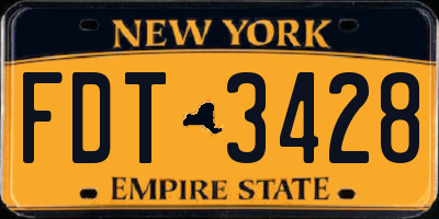 NY license plate FDT3428