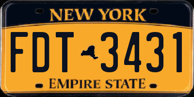 NY license plate FDT3431