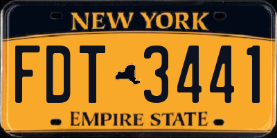 NY license plate FDT3441