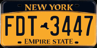 NY license plate FDT3447