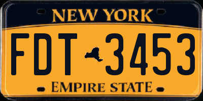 NY license plate FDT3453