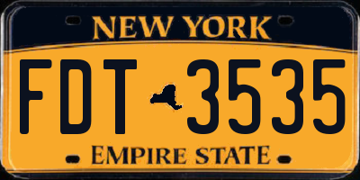 NY license plate FDT3535