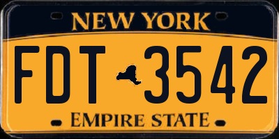 NY license plate FDT3542