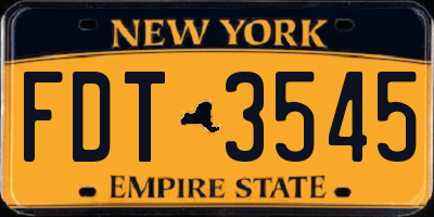 NY license plate FDT3545