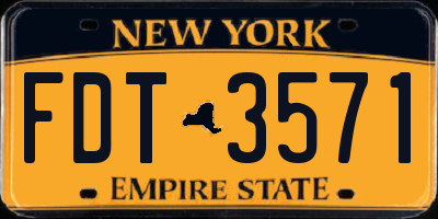 NY license plate FDT3571
