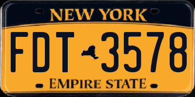 NY license plate FDT3578