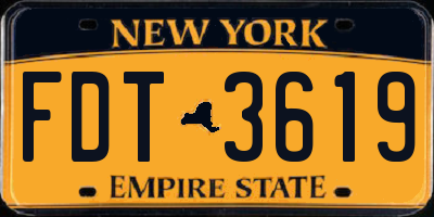 NY license plate FDT3619