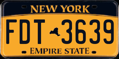 NY license plate FDT3639