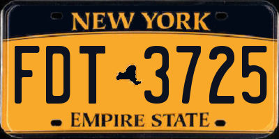 NY license plate FDT3725