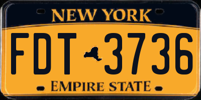 NY license plate FDT3736