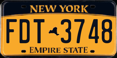 NY license plate FDT3748