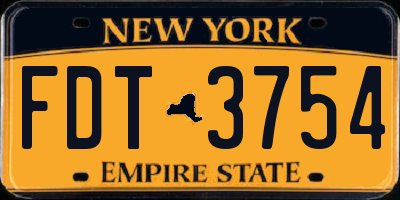 NY license plate FDT3754
