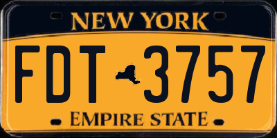 NY license plate FDT3757