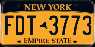 NY license plate FDT3773
