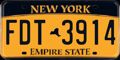 NY license plate FDT3914