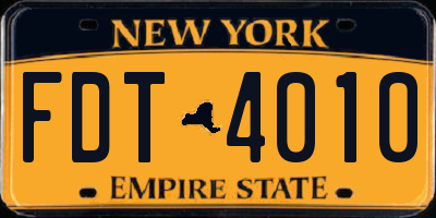 NY license plate FDT4010