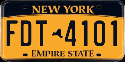 NY license plate FDT4101