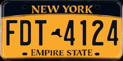 NY license plate FDT4124