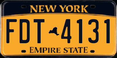 NY license plate FDT4131