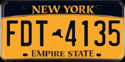 NY license plate FDT4135