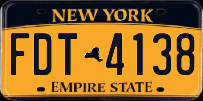 NY license plate FDT4138